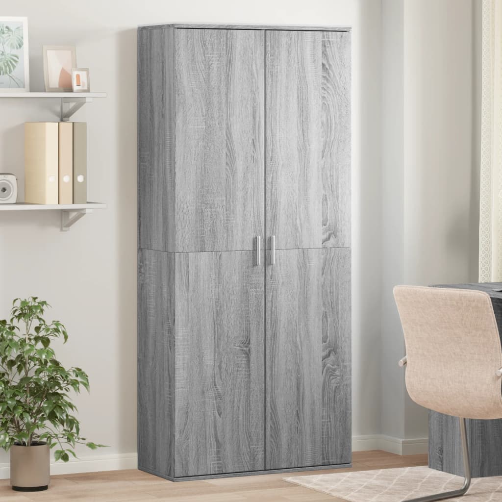 Highboard Grey Sonoma 80x35x180 cm Engineered Wood
